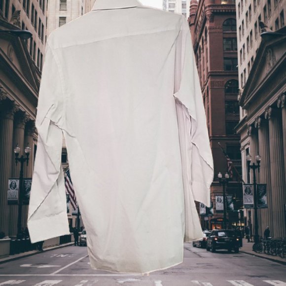 5/$15 Men's White Pierre Cardin shirt - Picture 3 of 10